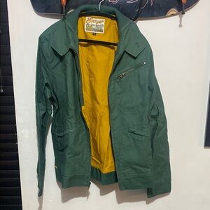 Seager, Military Field Jacket in Green with Yellow Lining